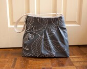 cross body camera bag // grey diaper bag // medium cross body messenger bag // READY TO SHIP // grey leaves // the mini bravo bag