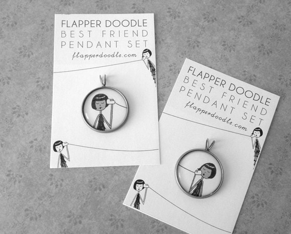 Best Friend BFF friendship pendant set