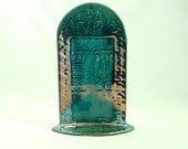 Raku HATHOR SHRINE Candle Holder Handmade Ceramic Pottery