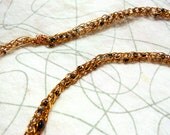 50% off Sale - Copper Viking Knit Necklace with Black Beads