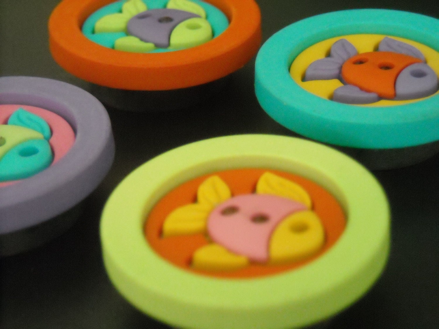 Magnets - Fish Buttons (Set of 4)