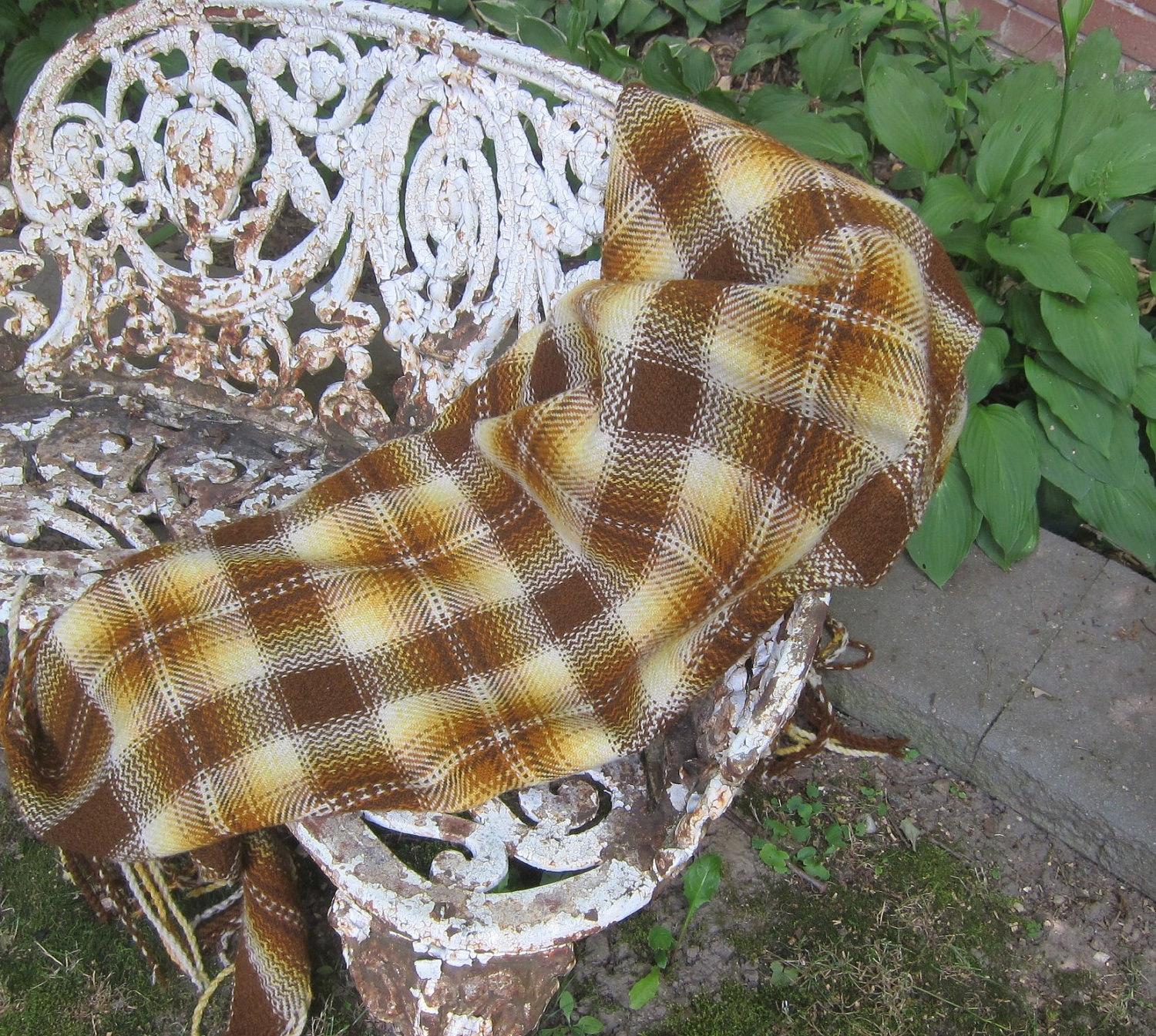 Hand woven vintage wool blanket