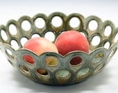 Golden Green Lace/ Fruit/ Bread  Bowl