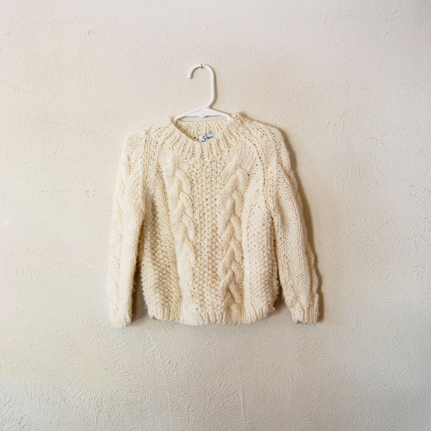 vintage italian hand knit wool sweater for children - olliesvintage