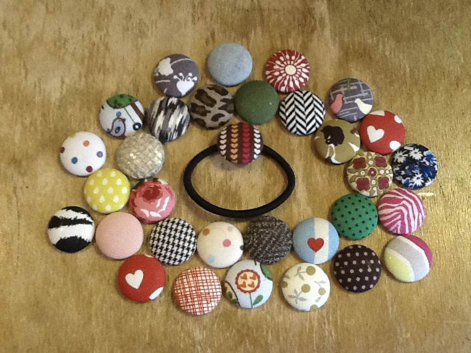 Fabric Button Pony Holders for a  pretty pony day- choose 3