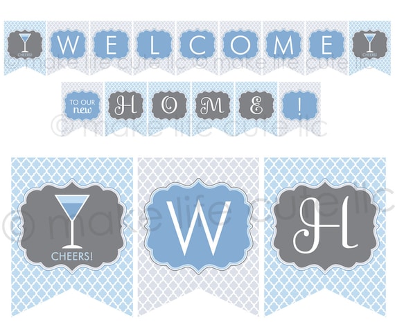 HOUSEWARMING - Printable Party Banner - New Home, Moving, Cocktail Party - DIY Cocktail Celebration Collection - by Make Life Cute Il_570xn