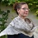 Natural Cream and Taupe Cobweb Blue Faced Leicester Wool Felted Scarf