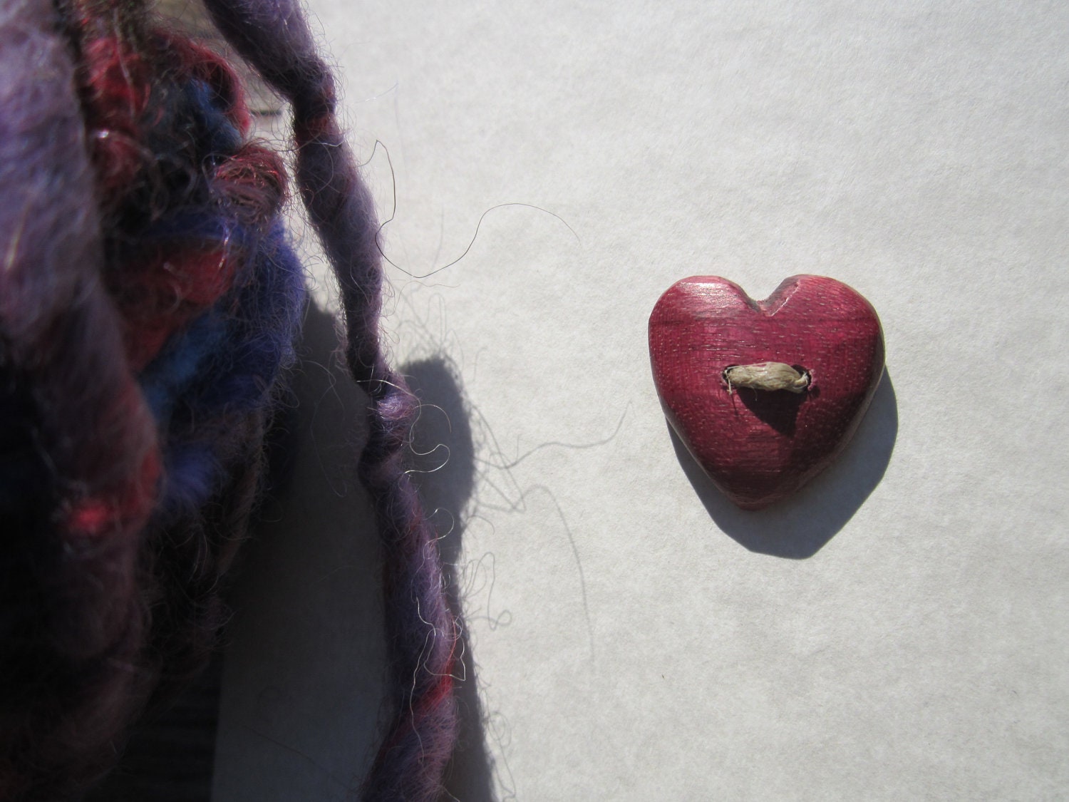 Custom Set- Heart Button Purple- in Reclaimed Purpleheart- Wooden Button- Knitting, Sewing, Craft Buttons