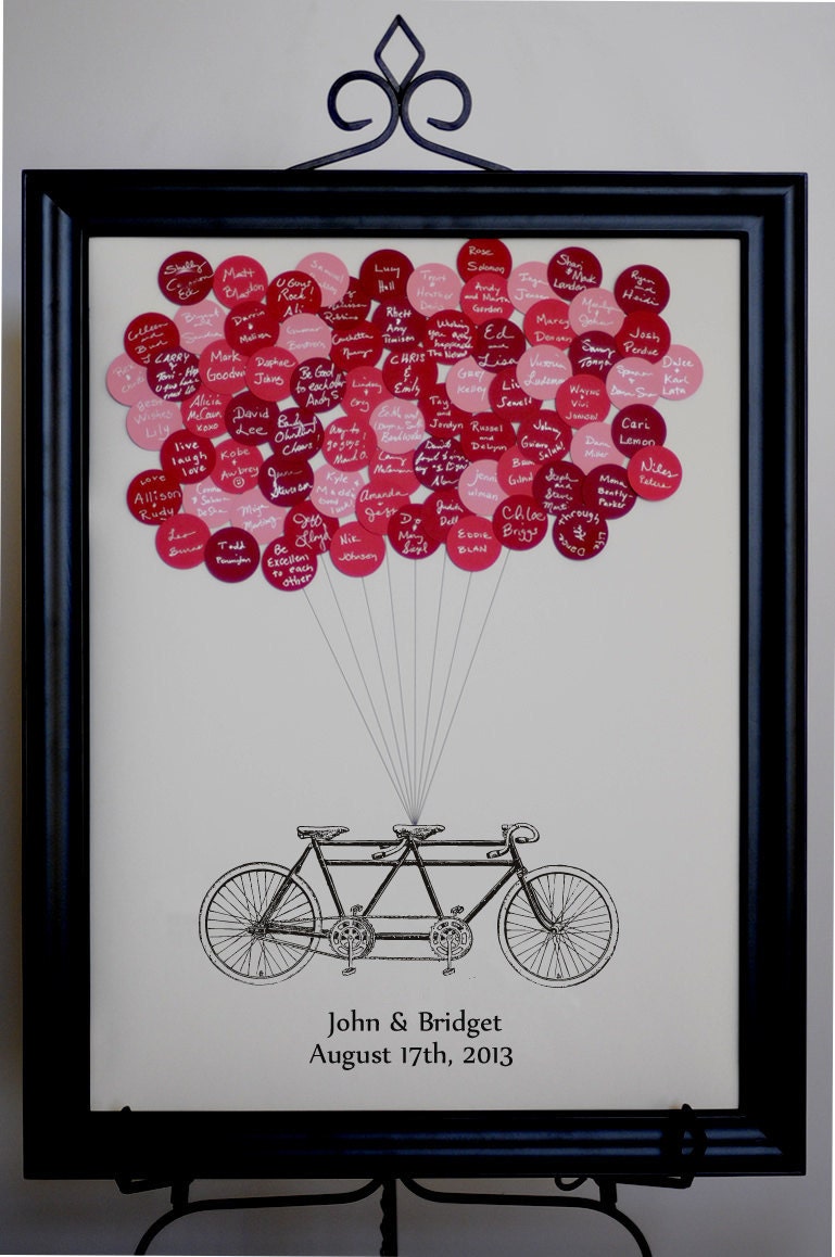 Wedding Guest Book Balloons Tandem Bike for up to 150 Guests