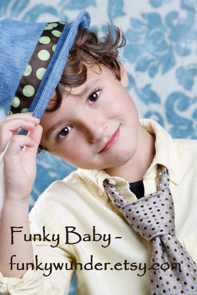 His first fedora in washed denim