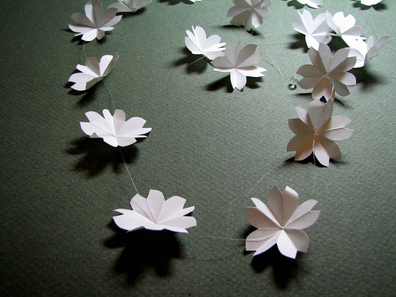 White Cherry Blossom Origami Garland by Paper Disciple
