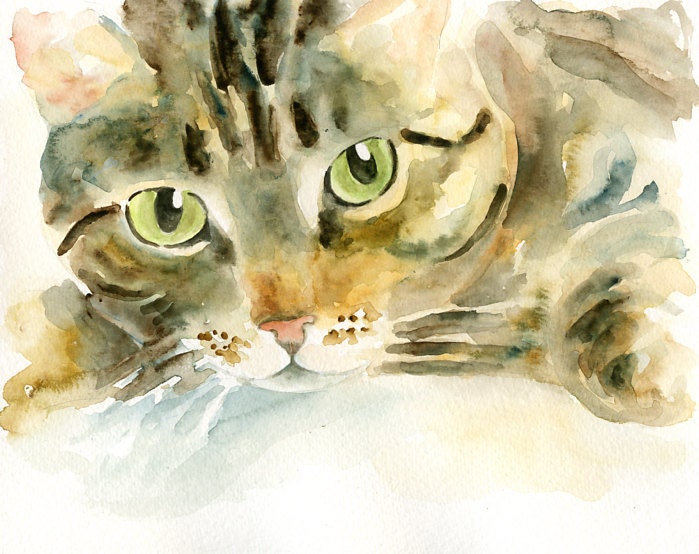 Custom  PET PORTRAIT Original watercolor painting 8X10inch