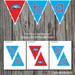 Shark Happy Birthday banner Pool Party DIY print your own printable Shark banner