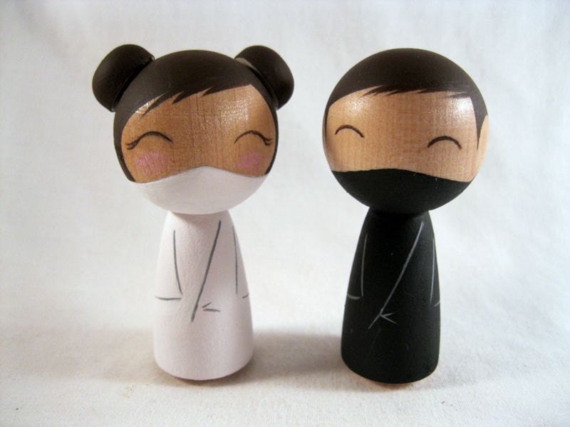 Kokeshi Wedding Ninjas Cake Topper