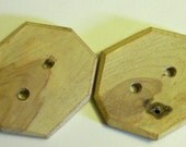 Lilac Wood Button, approx. 1 7/8 in x 1 1/2 in hexagon