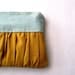 The True Romantic Coin Purse in light blue - gray / honey gold - mustard