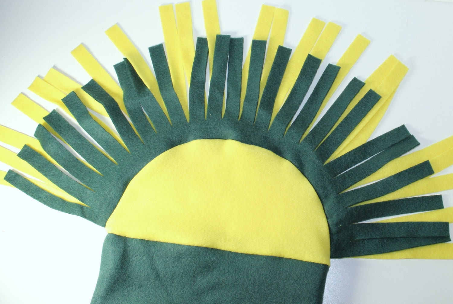 Green and Yellow Packers Mohawk Polar Fleece Hat