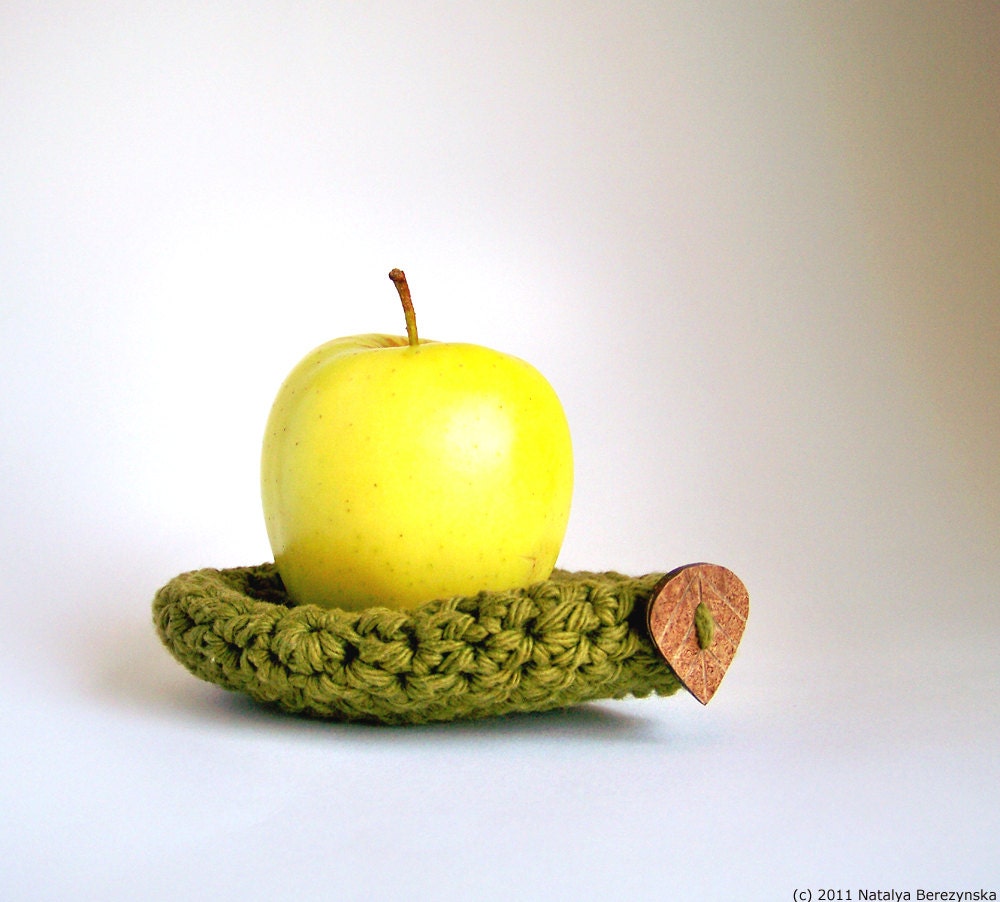 Crochet Apple Cozy - Green Apple Cozy - Fruit Cozy - Farm Garden Summer Geometric Garden Olive Woodland Olive Cotton Lunch Ninja Cotton