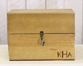 Personalized Wood Filing Case Rustic Home Office Decor