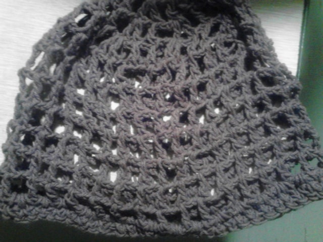 Cotton  Chocolate Brown Crocheted Mesh Unisex Adult Beanie/ Cap