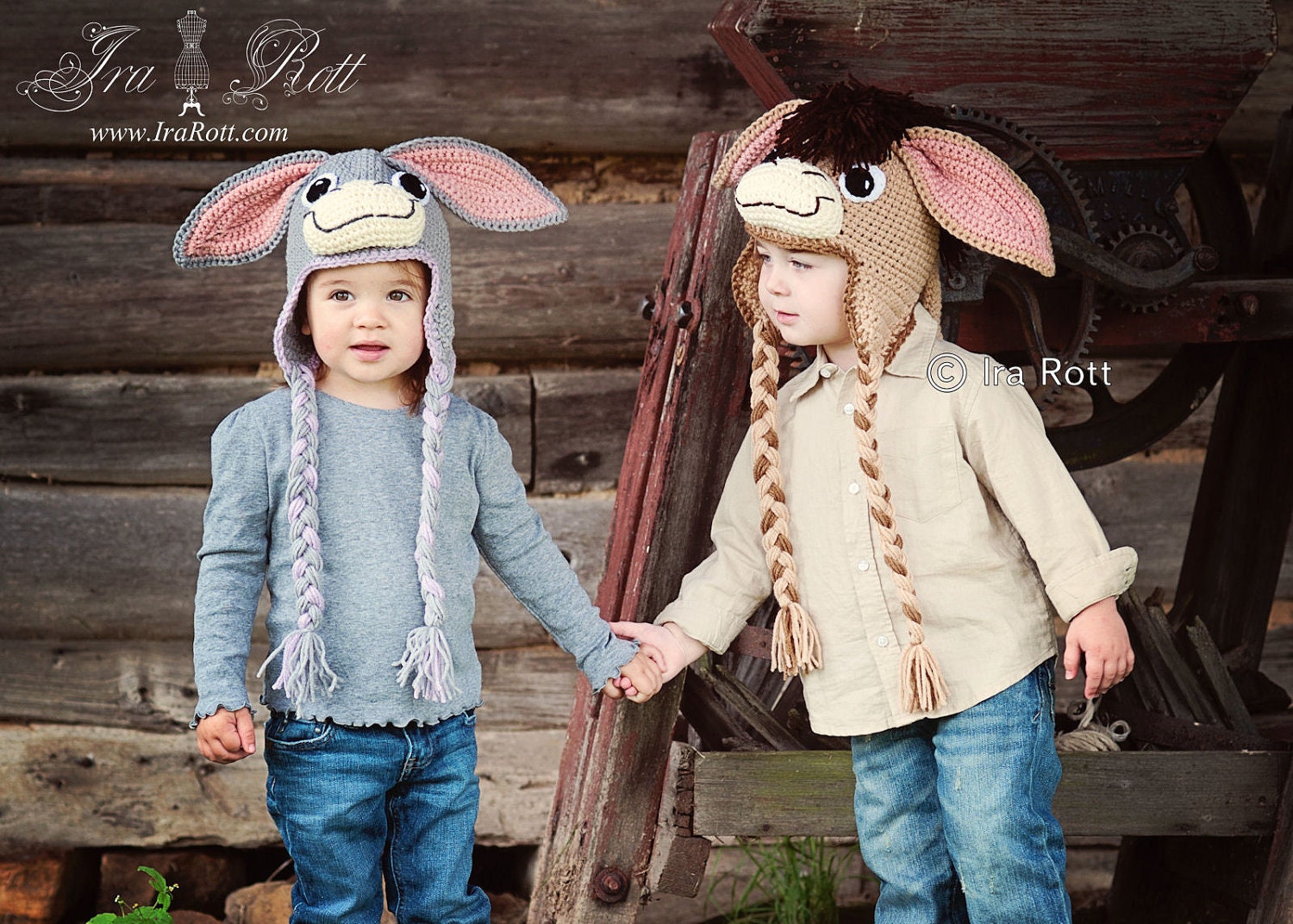 Funky Donkey Earflap Hat - Made to ORDER  from 3 month  to 5 years