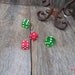 2 Vtg Green Bakelite Dice & 2 Red Plastic Dice