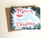 Aquatic Christmas Card- Beluga Santa
