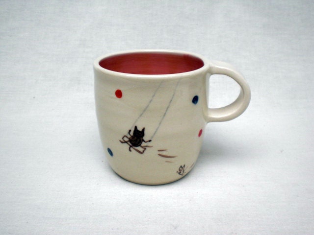 Kitty on a Swing Mug