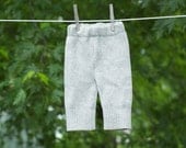 Upcycled Lambswool Longies in Grey  Diaper Cover  Cloth Diaper Soaker  X SMALL 0-3 Months