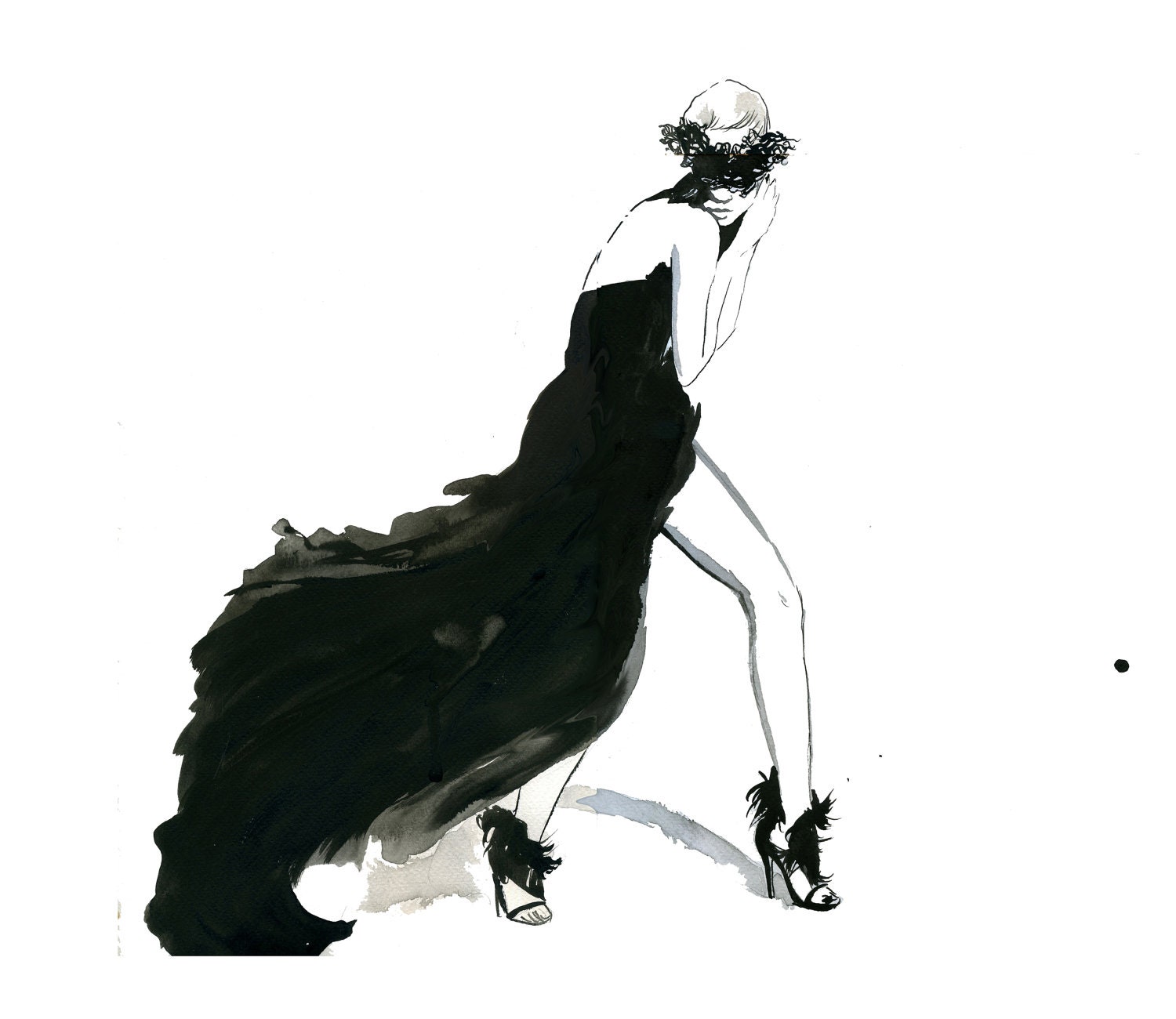 Watercolor Fashion Illustration - Valentino Haute Couture print