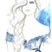 Mixed Media and Watercolor Fashion Illustration - Light as a Feather print