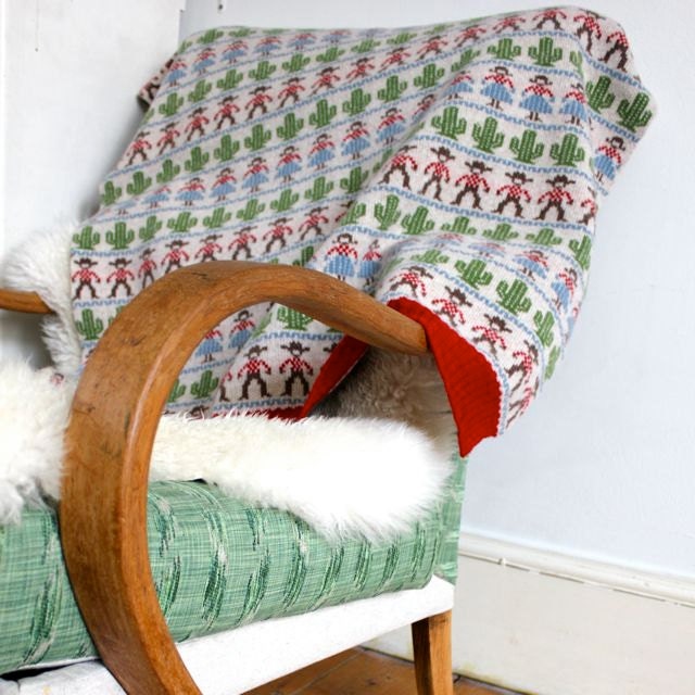Lambswool Wild West Cot Blanket