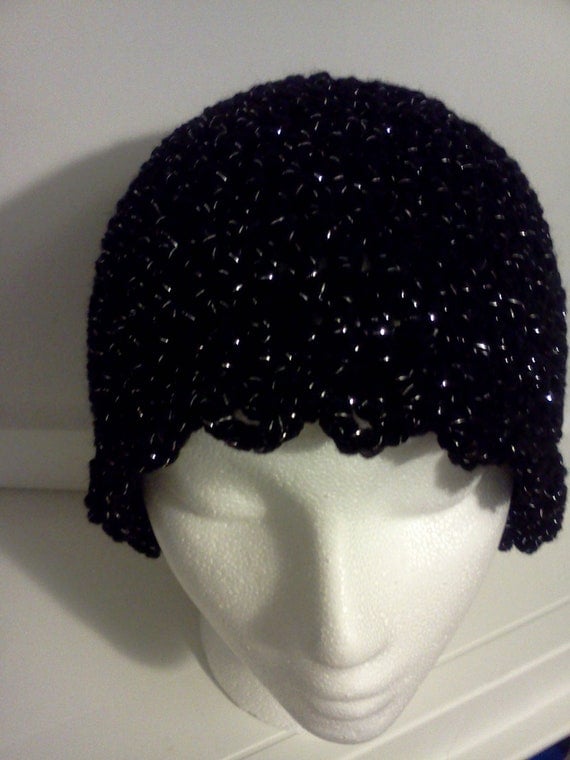 Ladies Hat in Soft Black Sparkles