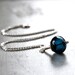 Lampwork Glass Necklace, Midnight Indigo Ink Blue Lampwork Hollow Sterling Silver Necklace - Blue Velvet