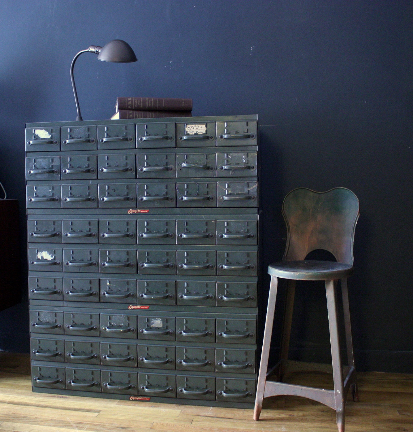 Industrial Cabinet / Vintage 1940s Equipto Steel File Cabinet