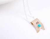 Personalized Monogram Necklace, Birthstone Necklace , Hand Stamped Charms Gifts for Her Under 35