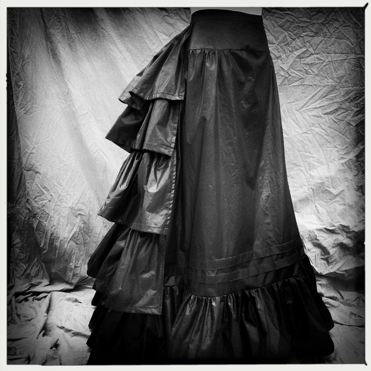 c. 1880 Victorian, Gothic Historic Bustle and Petticoat