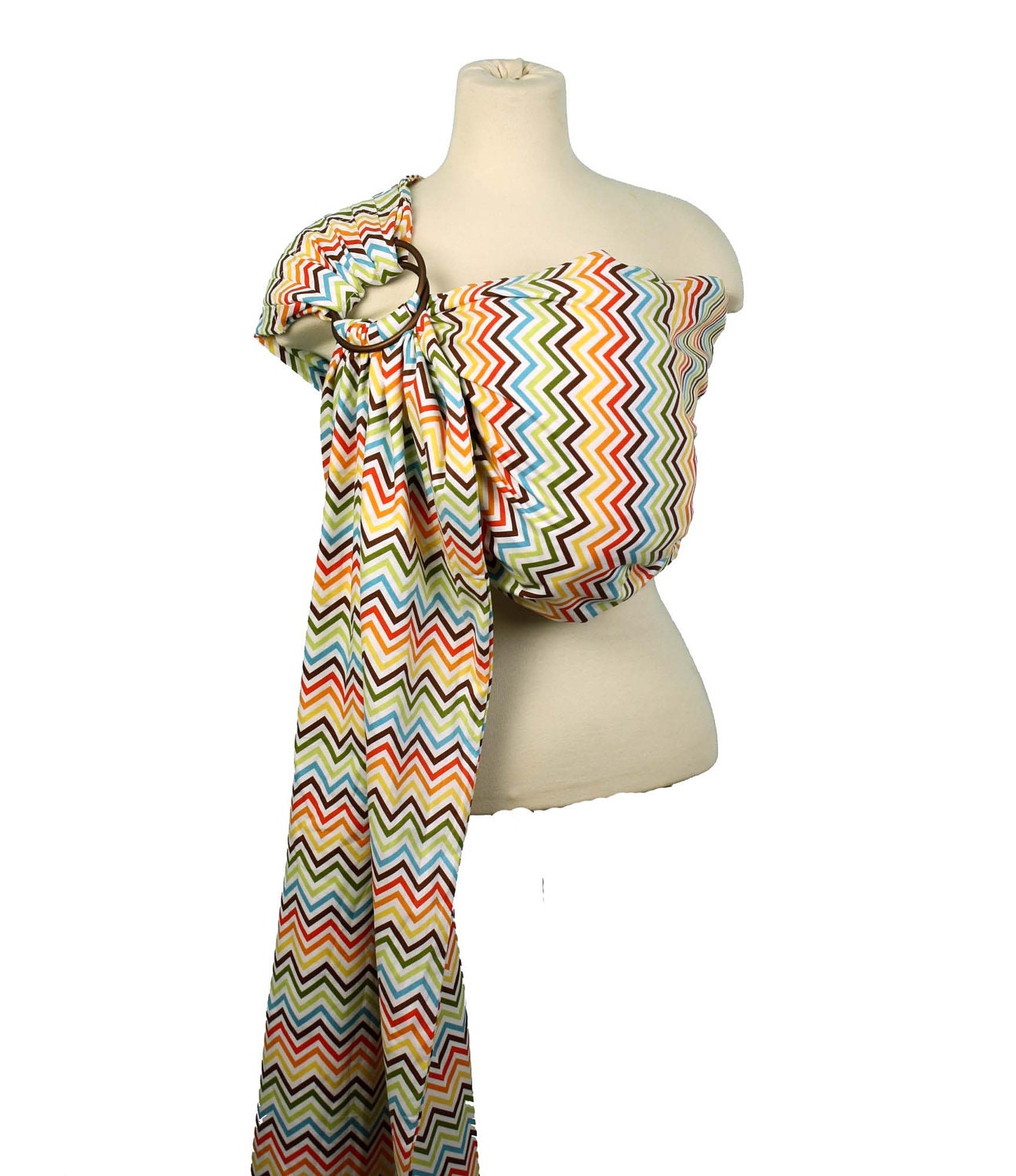 Baby Carrier Ring Sling Baby Sling - Rainbow Chevron - FAST SHIPPING - Instructional DVD Included