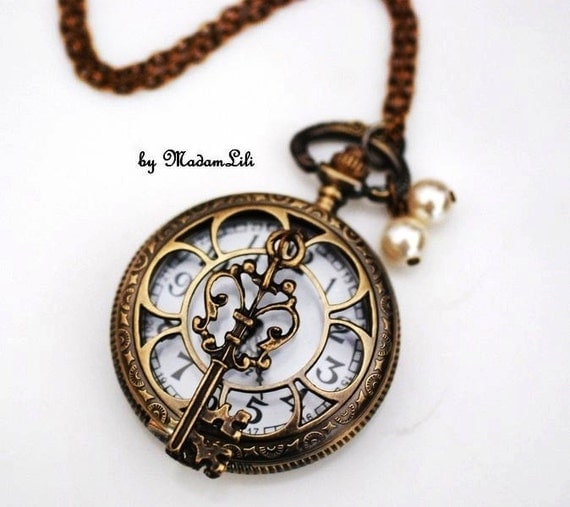 Time Machine Locket Watch Necklace