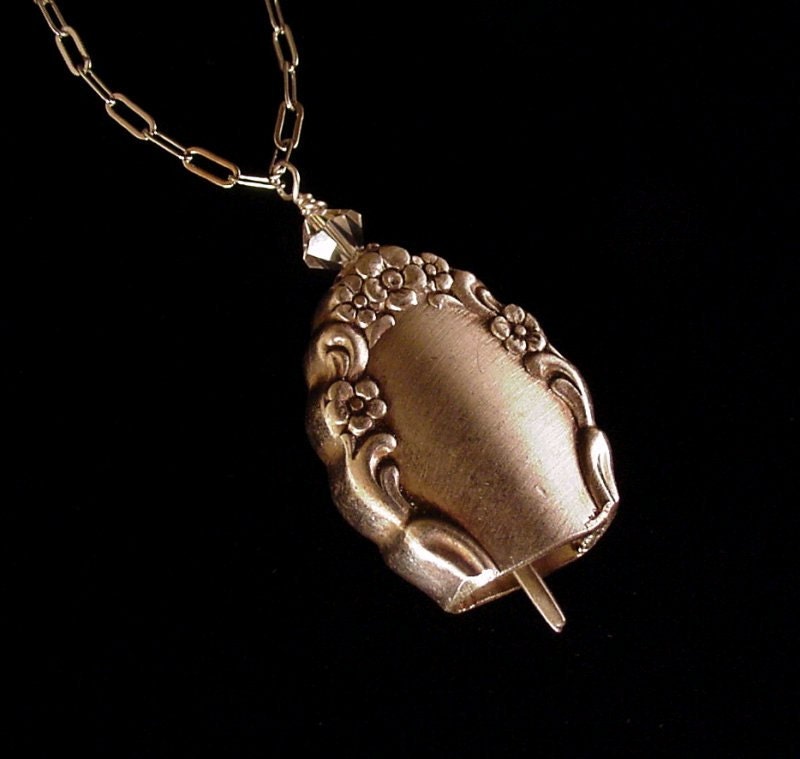 Antique butter knife handle bell pendant by dishfunctionldesigns