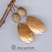 Hammered Copper Earrings with African Etched Agate Stones - Bohemian Tribal Jewelry - Copper Metalwork Jewelry