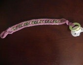 Pacifier Leash: Plum Wine and Rose Garden