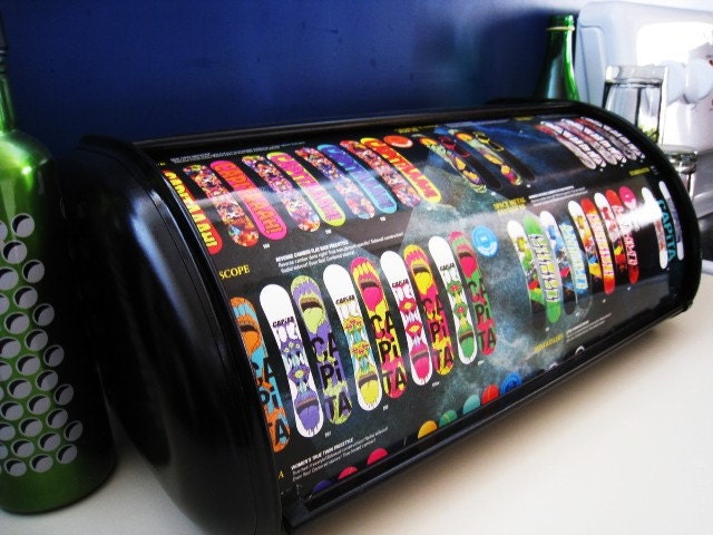 Snowboard Theme Metal Bread Box Kitchen Decor Home and Living
