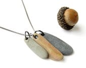 Beach Stone Jewelry - Rock necklace handmade from naturally colorful Idaho stones. 1446