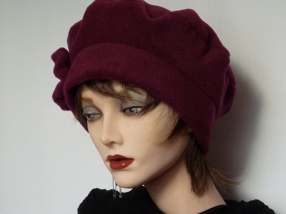 Womens Plum Fleece Hat