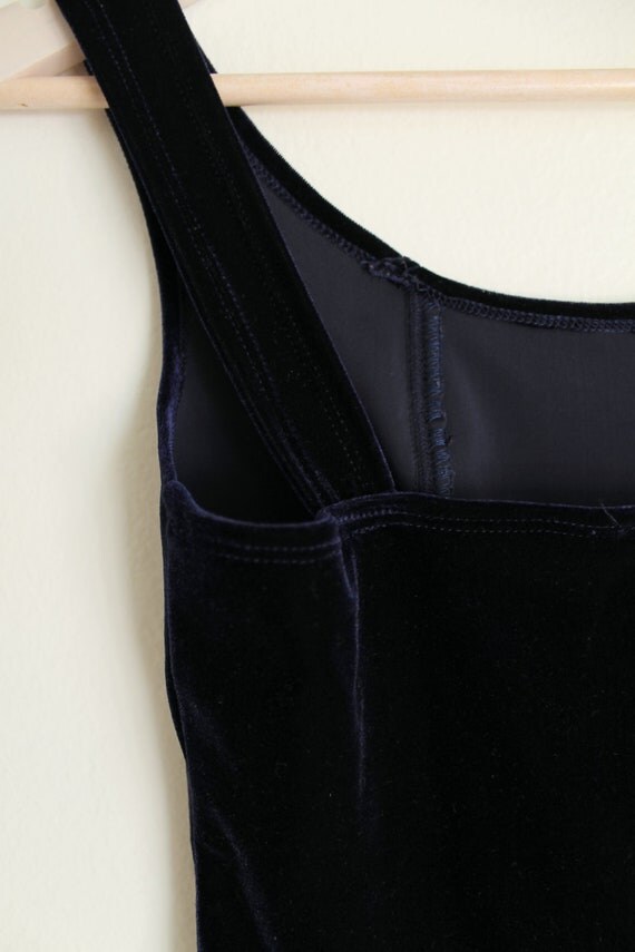 VTG Dark Blue Velvet Crop Top