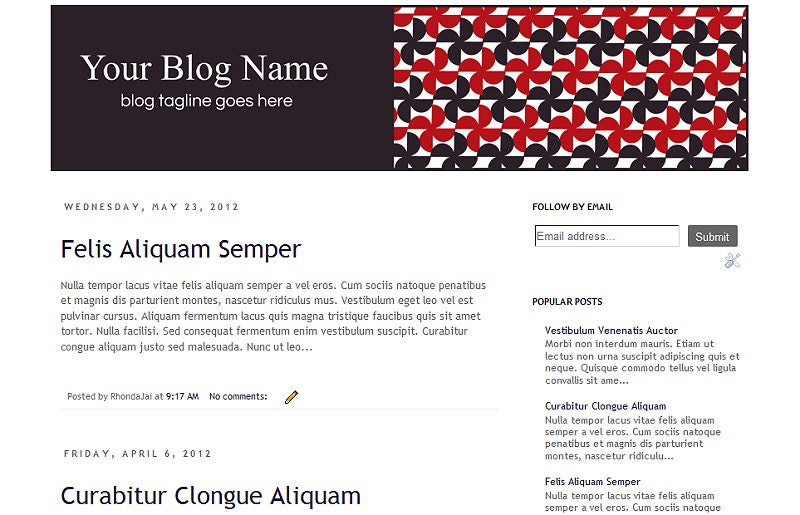 Blog Design  - Abstract 95 -  Header Design for Blogger or Wordpress