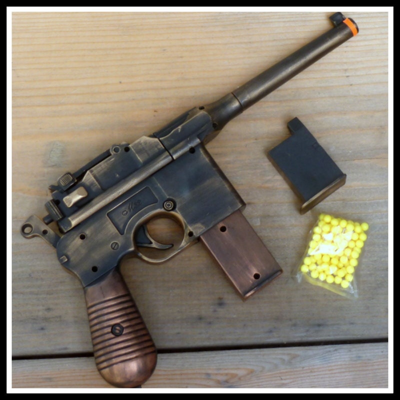Steampunk Gun pistol Star Wars Han SOLO Airsoft Spring BB mauser broomhandle c96