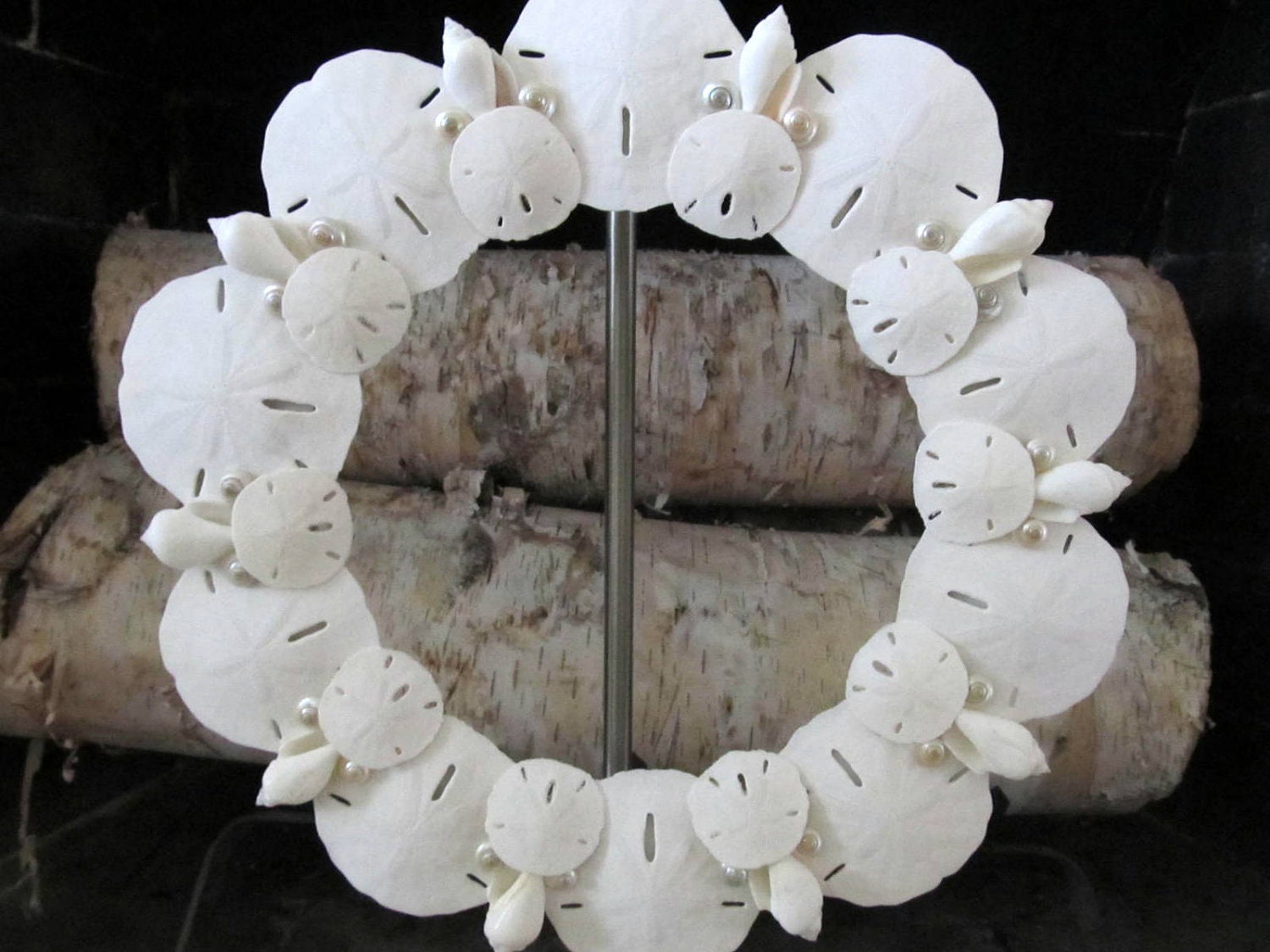 Beach Decor Shabby Chic Sweet Sand Dollar and Shell Wreath