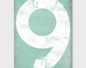 Mint Numeral Vintage-Style Gas Station Number  - Minty Gallery Wrapped Canvas Wall Art 12x16x1.5 by Ryan Fowler - nativevermont